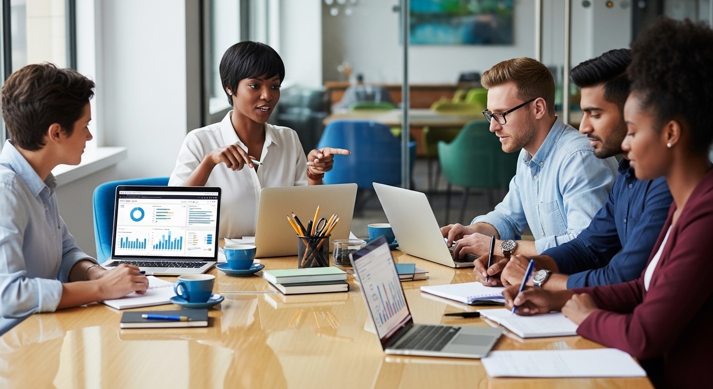 Digital marketing agency Johannesburg — Growth Pulse Media team reviewing campaign performance for South African clients